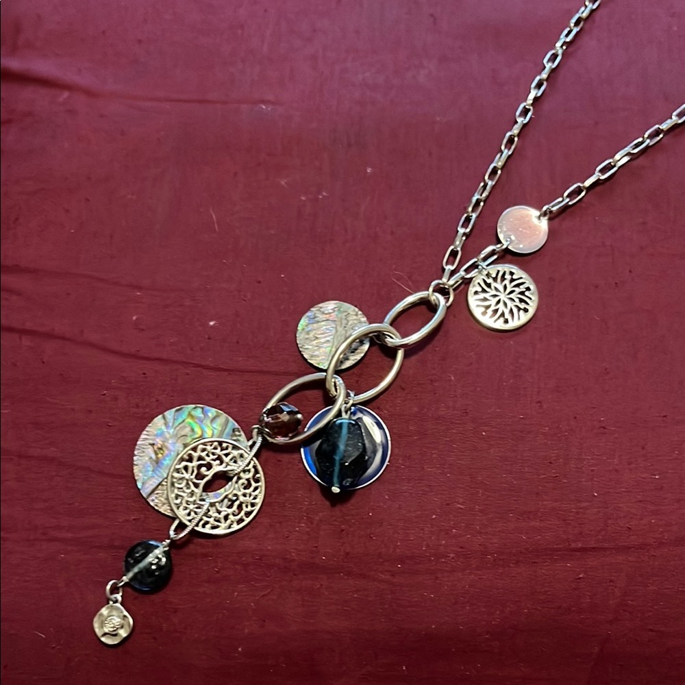 “Neptune” abalone, crystal and bead necklace